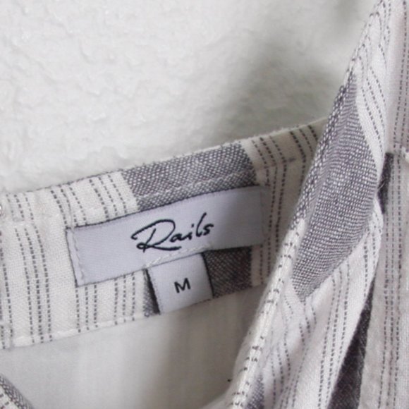 Rails Harper Jumpsuit Laguna Stripe Linen Blend Cropped Length Medium - Picture 5 of 9